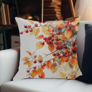 Autumn Berry Branch Throw Pillow