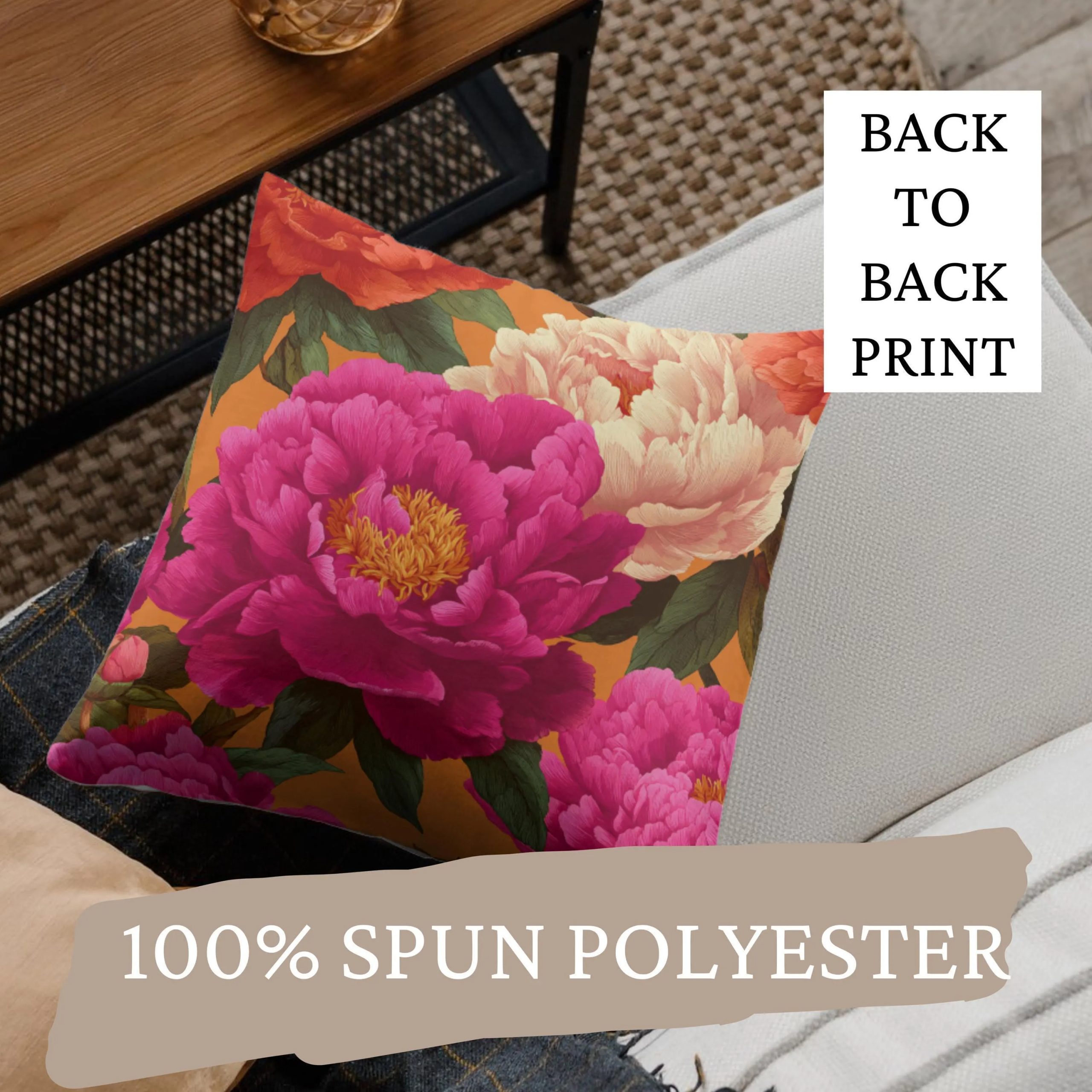 Fuchsia Peony Garden Throw Pillow - Image 5