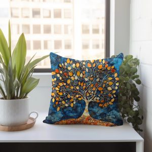 Midnight Tree of Life Throw Pillow