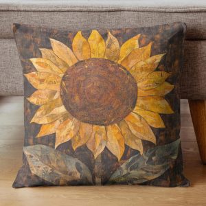 Rustic Sunflower Throw Pillow