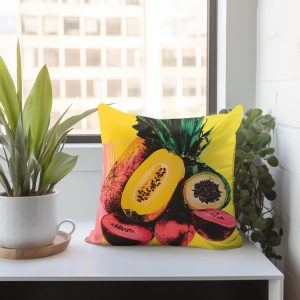 Tropical Papaya Pop Throw Pillow