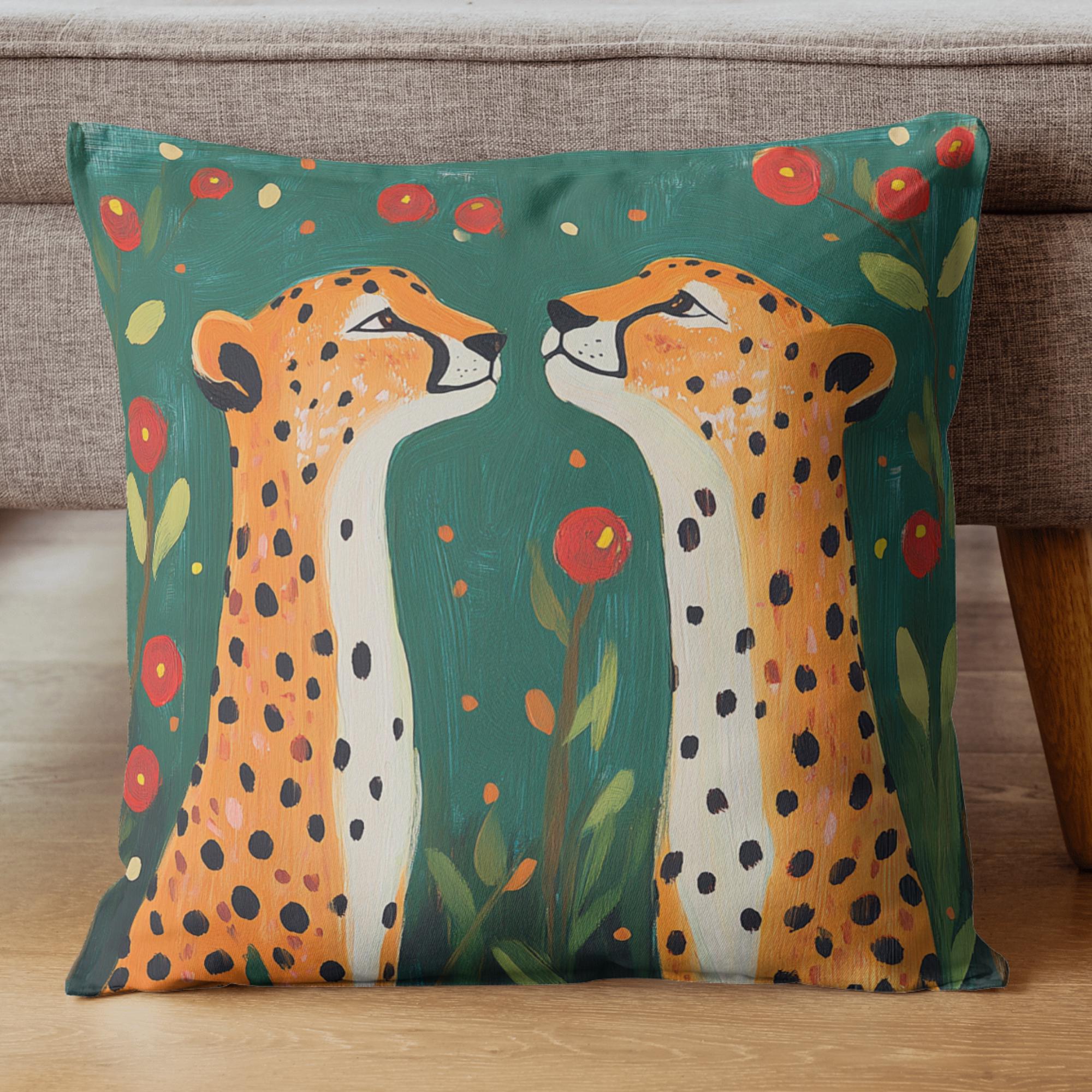 Twin Cheetah Throw Pillow - Image 3