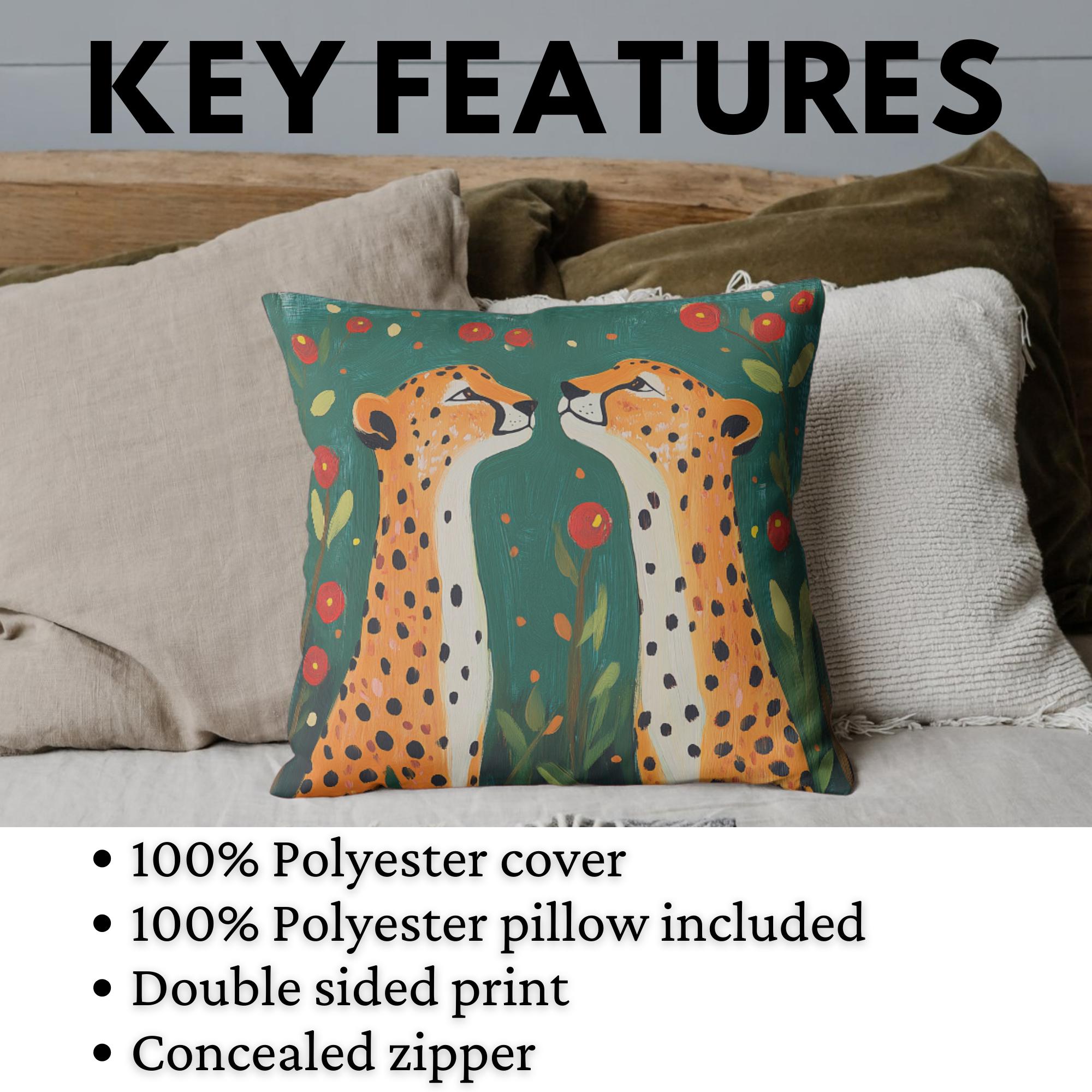 Twin Cheetah Throw Pillow - Image 4