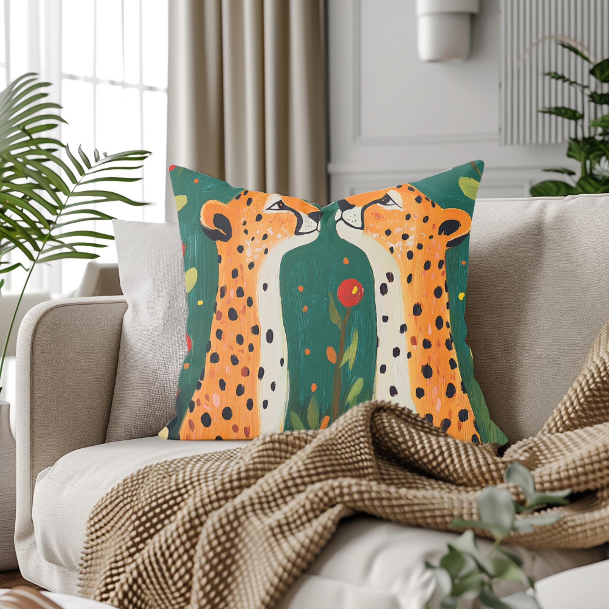 Twin Cheetah Throw Pillow - Image 2