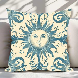 Vintage Celestial Sun Throw Pillow