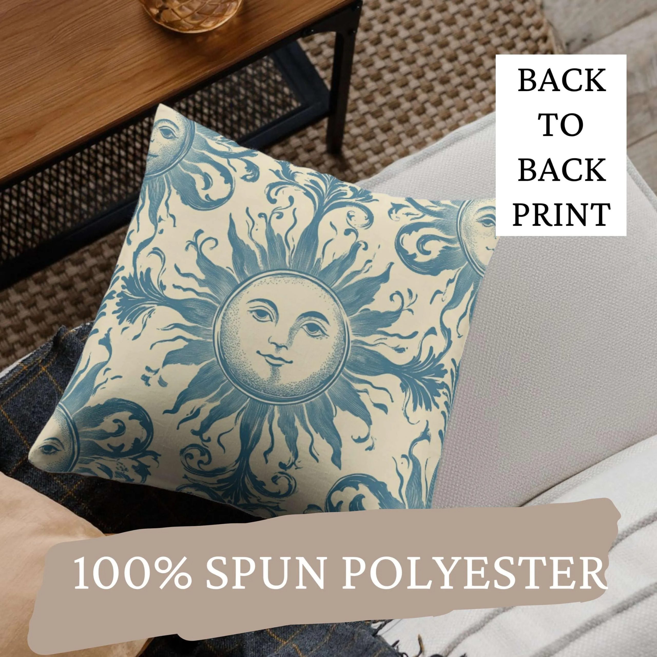 Vintage Celestial Sun Throw Pillow - Image 4