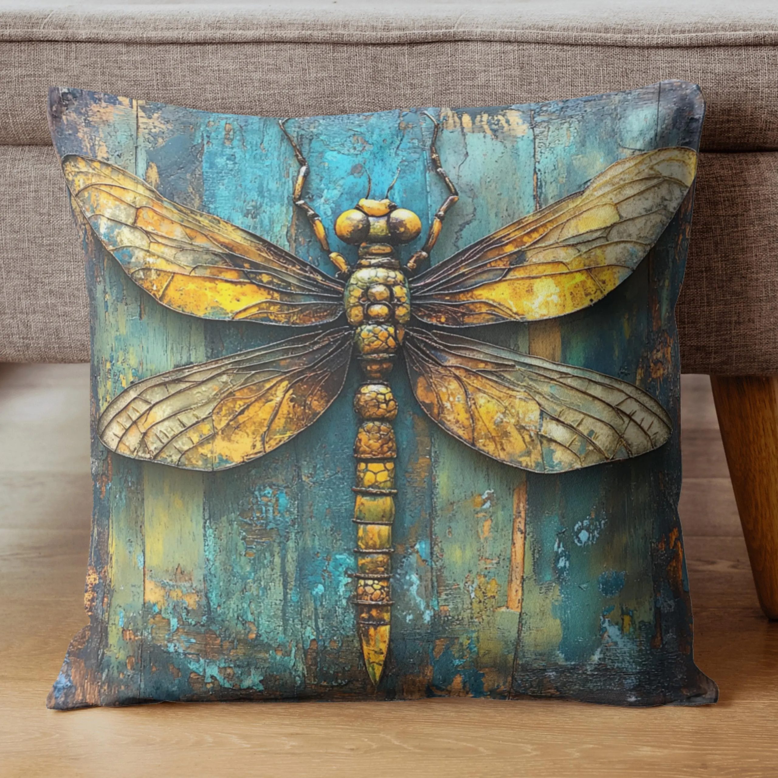 Vintage Dragonfly Throw Pillow - Image 2